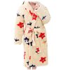 Thicken Soft Plush Lapel Bathrobes for Boys Girls Winter Bath Homewear, Stars