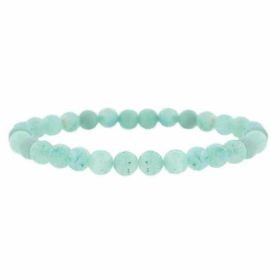 Genuine Amazonite Stone 6mm Bead Beaded Stretch Bracelet