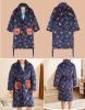 Boys Thick Aircraft Plush Robe Self Tie Pajamas for Winter Bath Homewear