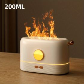 3D Flame Humidifier, Portable Silent Aromatherapy Essential Oil Diffuser With Flame Night Light For Home, Office, Kids Bedroom 250ml Cool Mist Humidif (Color: White)