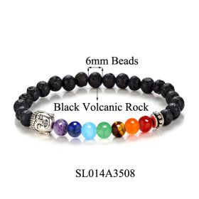 Red Agate Volcanic Stone Colorful Bracelet (Color: Volcanic Stone 6mm)