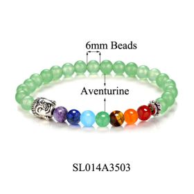 Red Agate Volcanic Stone Colorful Bracelet (Color: Green Aventurine 6mm)