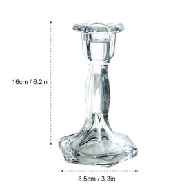 Glass Candle Holder Candlestick Wedding Centerpiece Candle Holders Romantic Wedding Centerpieces For Tables Wedding Home Decor (Ships From: CN, Color: 16x8cm2)