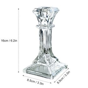 Glass Candle Holder Candlestick Wedding Centerpiece Candle Holders Romantic Wedding Centerpieces For Tables Wedding Home Decor (Ships From: CN, Color: 16x8cm3)