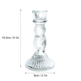 Glass Candle Holder Candlestick Wedding Centerpiece Candle Holders Romantic Wedding Centerpieces For Tables Wedding Home Decor (Ships From: CN, Color: 15.5x8cm)