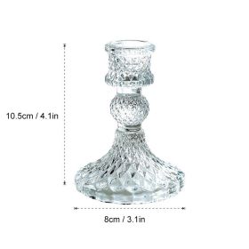 Glass Candle Holder Candlestick Wedding Centerpiece Candle Holders Romantic Wedding Centerpieces For Tables Wedding Home Decor (Ships From: CN, Color: 10.5x8cm)