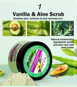 Perfect Combination Face & Body Scrub, Lightening, Moisturizing, Anti Oxidation, Exfoliate, Clean Skin, Support Customized Label (Color: VANILIA ALOE SCRUB)