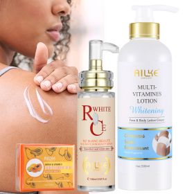 AILKE Natural Multi-Vitamin Lightening Body Lotion, Moisturizes, Nourishes, Remove Blemishes, Clean Skin Cream for Women (Color: 3 in 1 set)