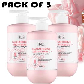 AILKE Brightening Skin Care Set, With Vitamin C, Glutathione, Deep Moisturizing, Smooth Soft Skin, Improve Skin Radiance (Color: 3 Pack Lotion)