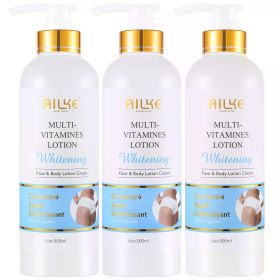 AILKE Natural Multi-Vitamin Lightening Skin Care Kit, Moisturizes, Even Toning, Remove Blemishes, Clean & Soothing Skin (Color: 3 Bottle Lotion)