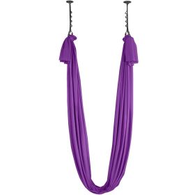 VEVOR Aerial Silk & Yoga Swing, 8.7 Yards, Aerial Yoga Hammock Kit with 100gsm Nylon Fabric, Full Rigging Hardware & Easy Set-up Guide (Color: Dark Purple, size: 8.22 x 2.8 m)