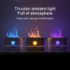 3D Flame Humidifier, Portable Silent Aromatherapy Essential Oil Diffuser With Flame Night Light For Home, Office, Kids Bedroom 250ml Cool Mist Humidif